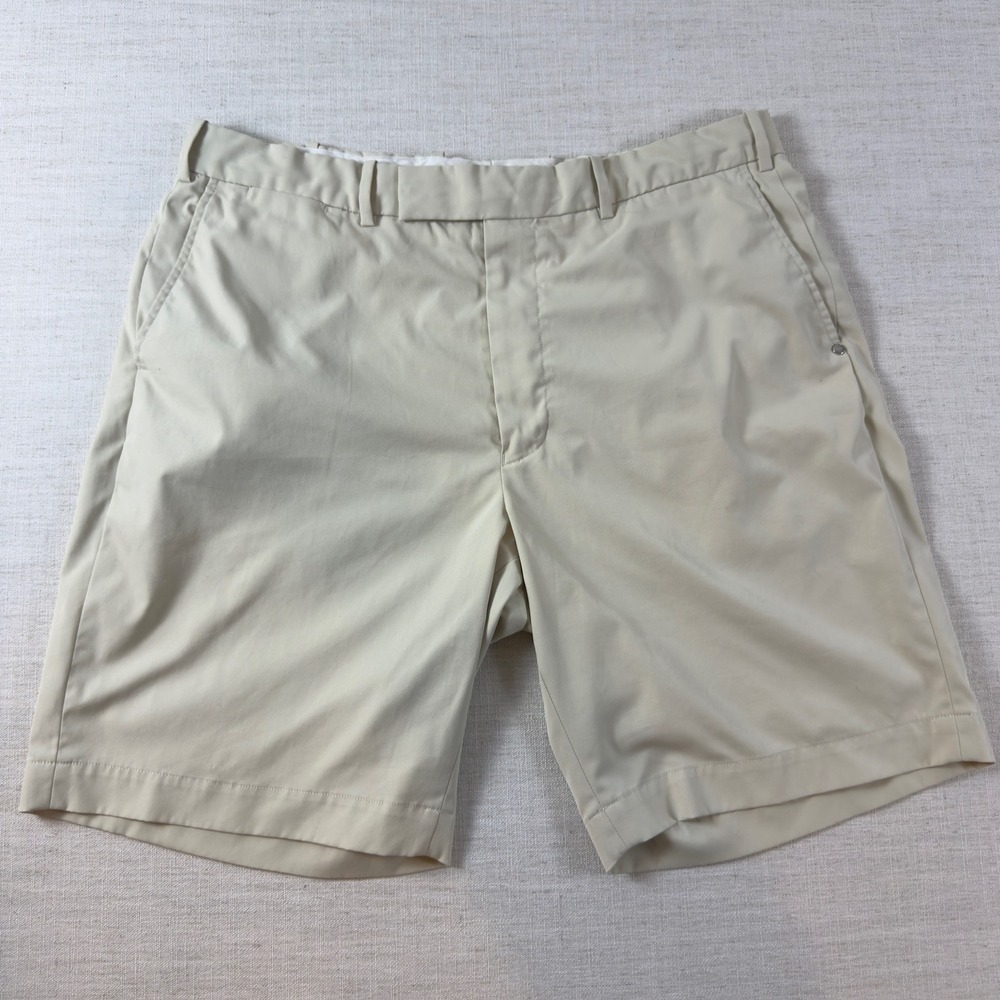 RLX Ralph Lauren Mens Golf Shorts Tan Khaki Flat Front Size 36
